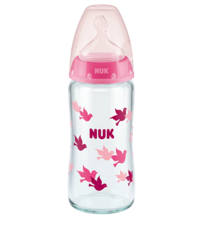NUK Biberón Cristal Latex First Choice 0-6 Meses, 240 ml